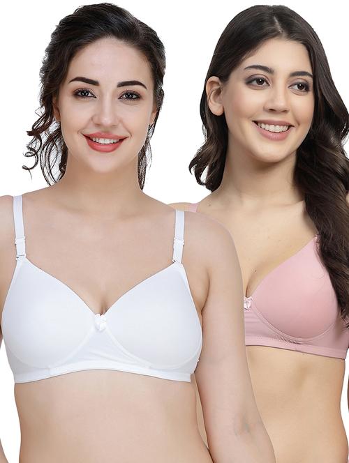 women pack of 2 solid t-shirt bra combo - 21580565 - Very Small Image - 1