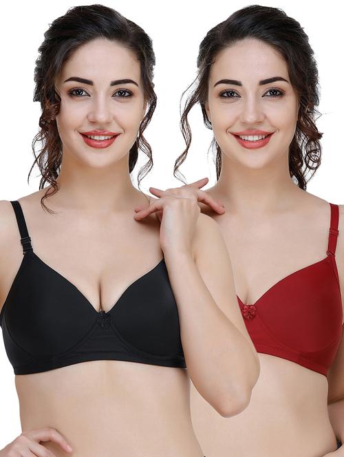 women pack of 2 solid t-shirt bra combo - 21580571 - Very Small Image - 1
