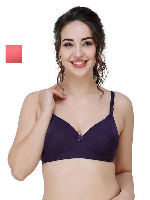 women pack of 2 solid t-shirt bra combo - 21580622 - Very Small Image - 1