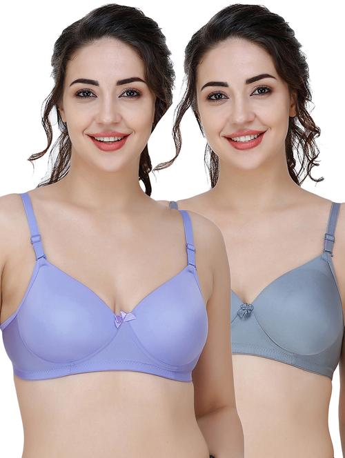 women pack of 2 solid t-shirt bra combo - 21580632 - Very Small Image - 1