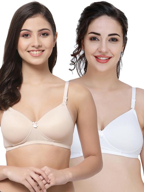 women pack of 2 solid t-shirt bra combo - 21580675 - Very Small Image - 1