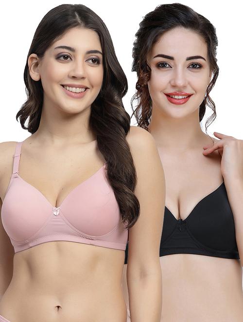 women pack of 2 solid t-shirt bra combo - 21580776 - Very Small Image - 1