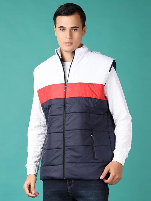 men color block sleeveless quilted jacket - 21580886 - Very Small Image - 1