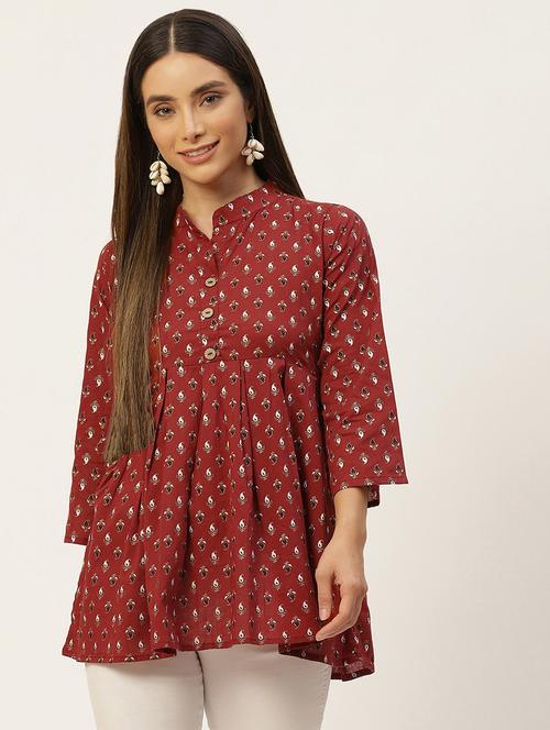 women three quarter sleeve flared kurti - 21581395 - Very Small Image - 1