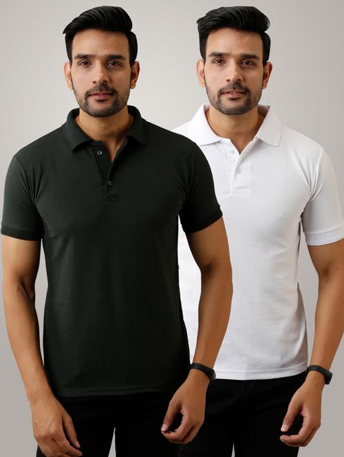 pack of 2 men's slim fit plain short sleeve polo t-shirts - 21581494 - Very Small Image - 1