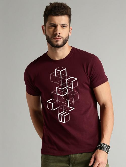 men slim fit front print short sleeves t-shirt - 21581866 - Very Small Image - 1