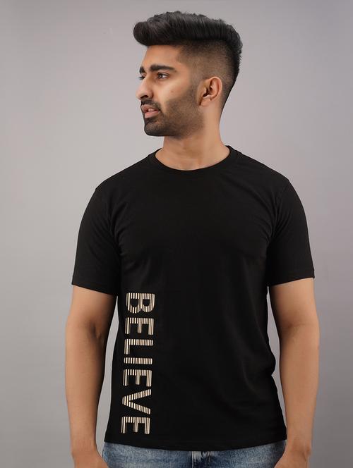 men slim fit typographic placement printed short sleeves t-shirt - 21581881 - Very Small Image - 1