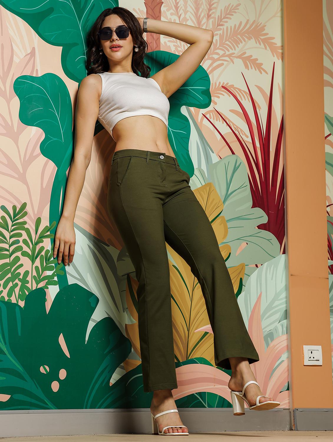 women mid-rise solid bootcut trouser - 21582375 - Zoom Image - 5