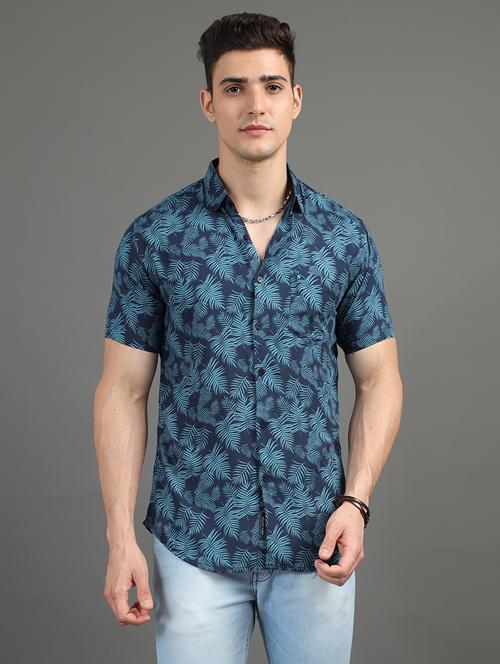 men short sleeves printed casual shirt - 21582488 - Very Small Image - 1