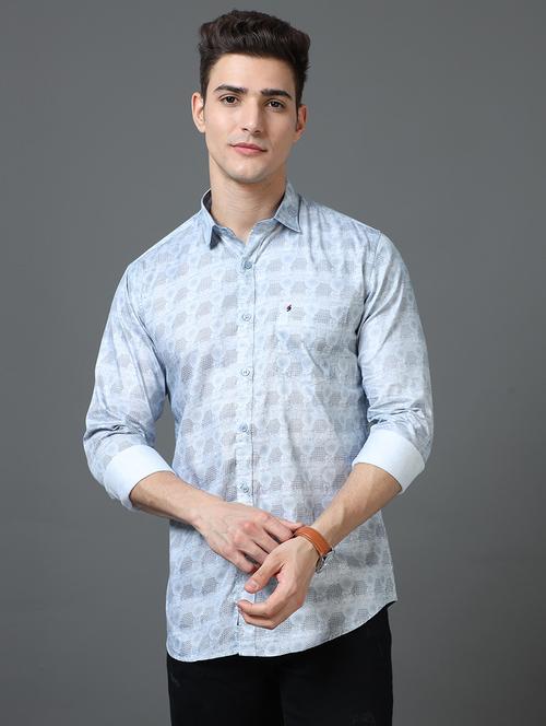 men long sleeves printed casual shirt - 21582518 - Very Small Image - 1