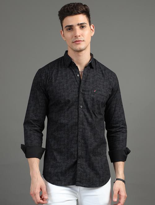 men long sleeves printed casual shirt - 21582528 - Very Small Image - 1