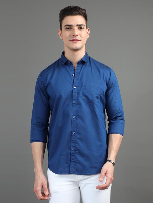 men solid long sleeve casual shirt - 21582750 - Very Small Image - 1