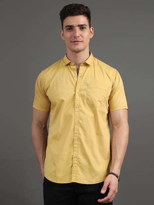 men short sleeves solid casual shirt - 21582831 - Very Small Image - 1