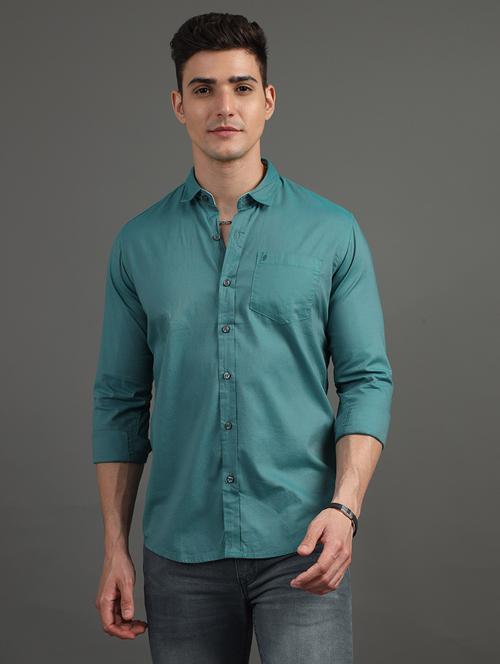 men solid long sleeve casual shirt - 21582841 - Very Small Image - 1