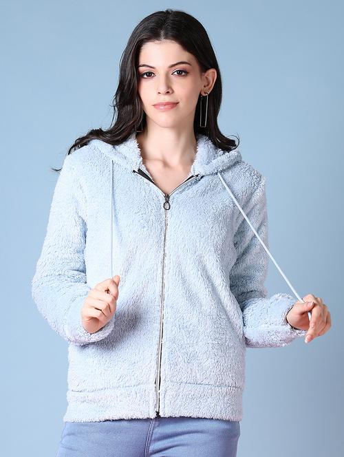 women light blue solid long sleeve sweatshirt - 21582955 - Very Small Image - 1