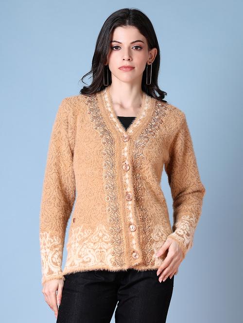 women self design long sleeve cardigan - 21582969 - Very Small Image - 1