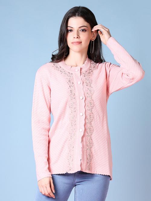 women self design long sleeve cardigan - 21582971 - Very Small Image - 1