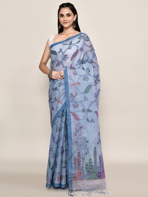 women self design jamdani saree - 21583360 - Very Small Image - 1