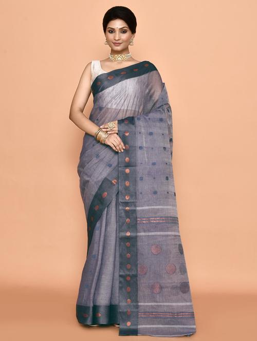 women polka dot handloom saree - 21583392 - Very Small Image - 1
