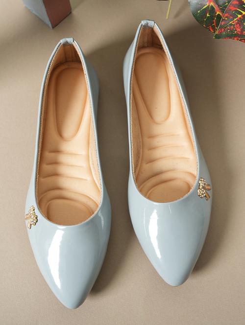 women light blue slip on ballerina - 21583856 - Very Small Image - 1