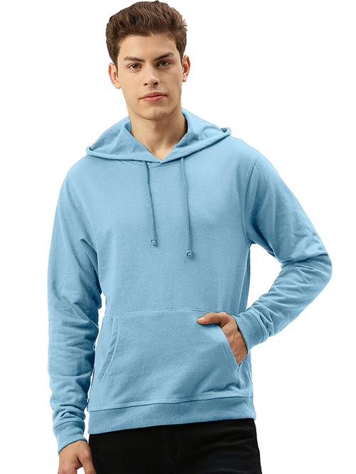 men solid long sleeve hooded sweatshirt - 21584067 - Very Small Image - 1