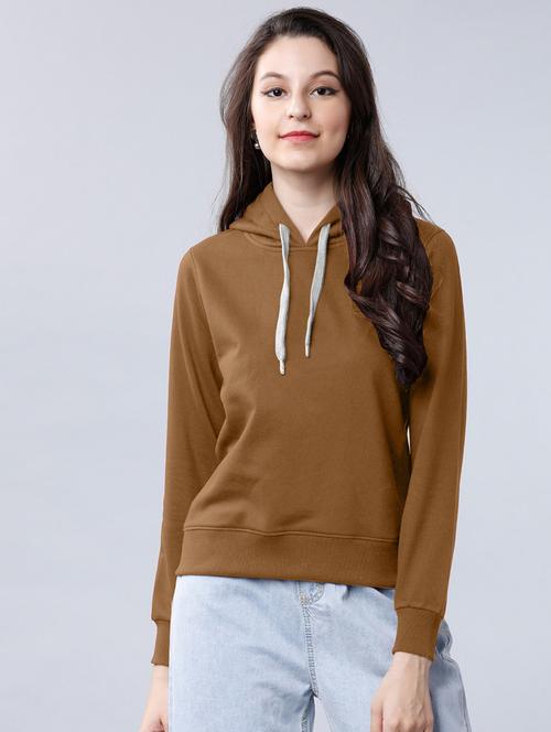 women solid long sleeve hooded sweatshirt - 21584212 - Very Small Image - 1