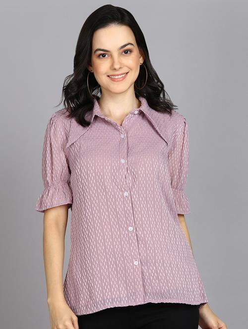 women lavender self-designed regular top - 21584360 - Very Small Image - 1