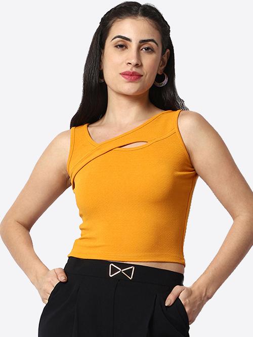 women solid sleeveless crop top - 21584393 - Very Small Image - 1