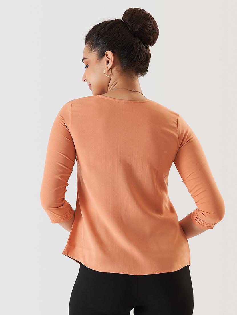 women solid three quarter sleeve regular top - 21584581 - Zoom Image - 3