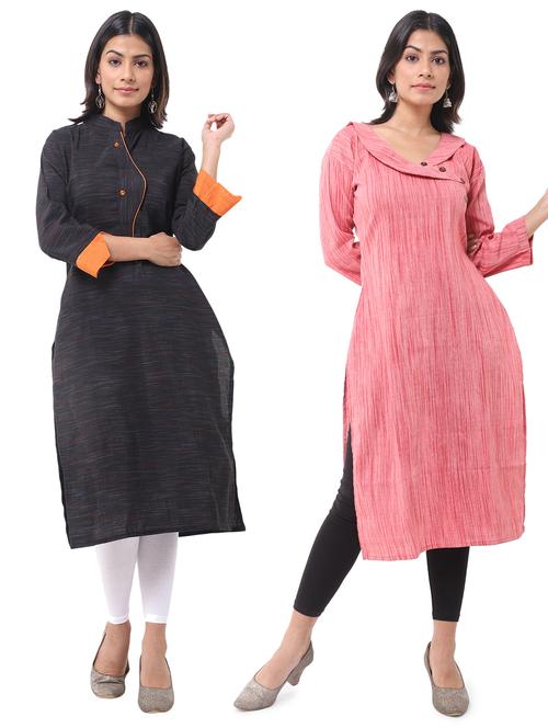women pack of 2 solid straight kurta - 21585051 - Very Small Image - 1