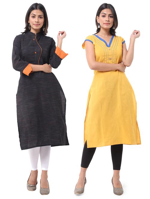 women pack of 2 solid straight kurta - 21585059 - Very Small Image - 1