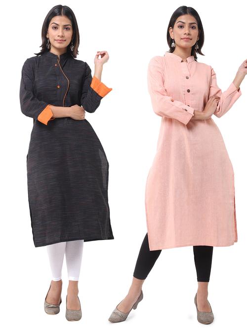 women pack of 2 solid straight kurta - 21585062 - Very Small Image - 1