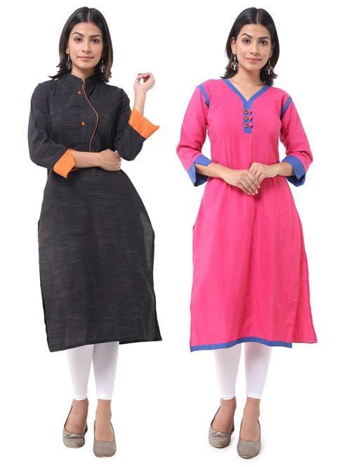 women pack of 2 solid straight kurta - 21585064 - Very Small Image - 1
