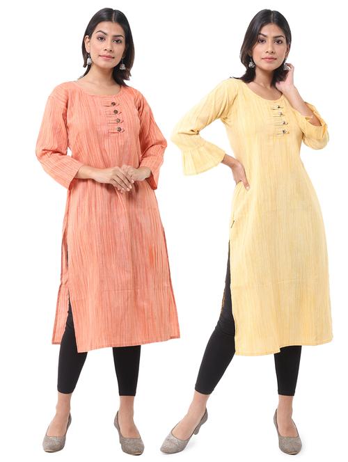 women pack of 2 solid straight kurta combo - 21585174 - Very Small Image - 1