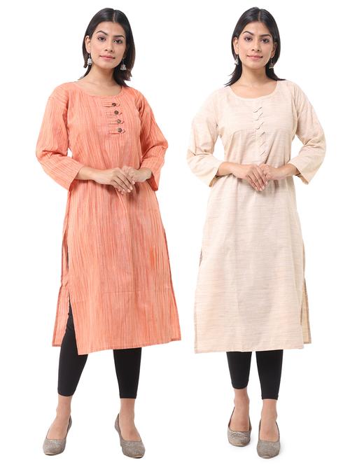 women pack of 2 solid straight kurta combo - 21585175 - Very Small Image - 1