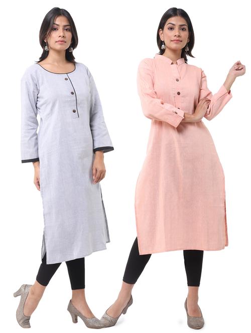 women pack of 2 straight kurta combo - 21585309 - Very Small Image - 1