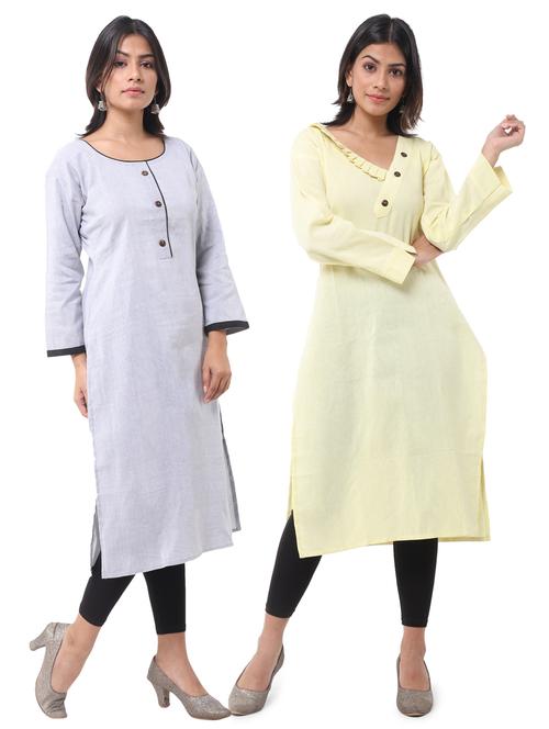 women pack of 2 straight kurta combo - 21585317 - Very Small Image - 1