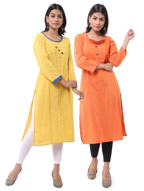 women pack of 2 straight kurta combo - 21585325 - Very Small Image - 1