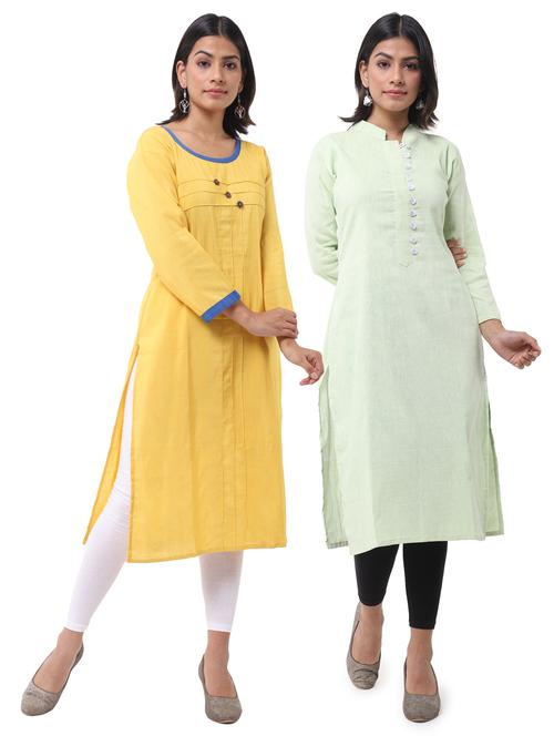 women pack of 2 straight kurta combo - 21585326 - Very Small Image - 1