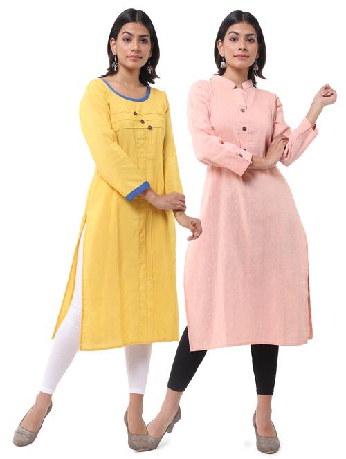 women pack of 2 straight kurta combo - 21585328 - Very Small Image - 1