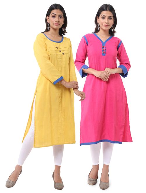 women pack of 2 straight kurta combo - 21585330 - Very Small Image - 1