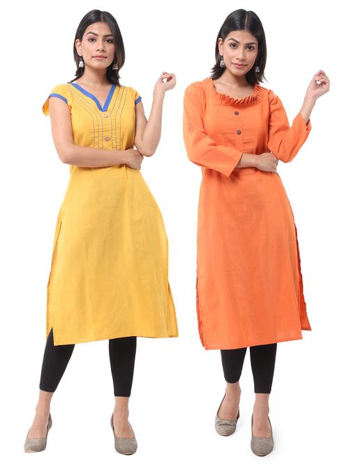 women pack of 2 straight kurta combo - 21585336 - Very Small Image - 1