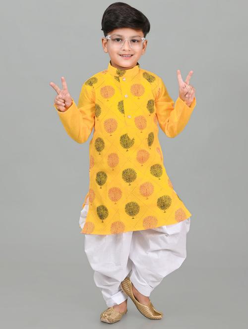 boys printed mandarin neck kurta salwar set - 21585409 - Very Small Image - 1