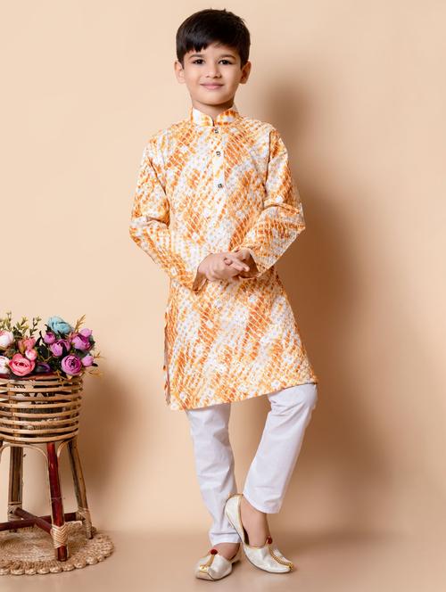 boys sequins work tie & dye kurta pyjama set - 21585474 - Very Small Image - 1