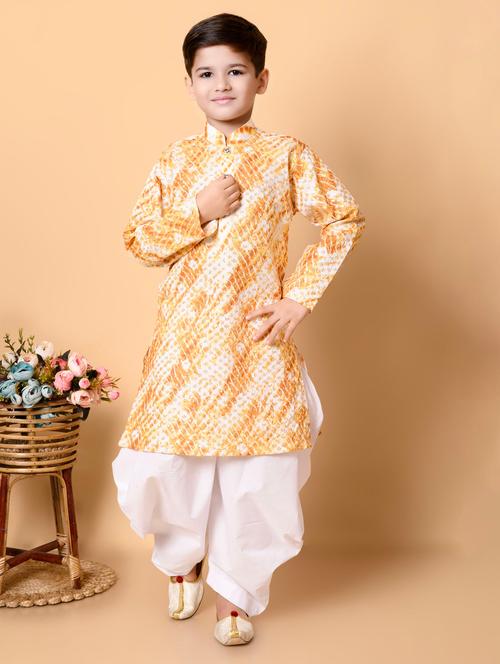 boys sequins work tie & dye kurta salwar set - 21585478 - Very Small Image - 1