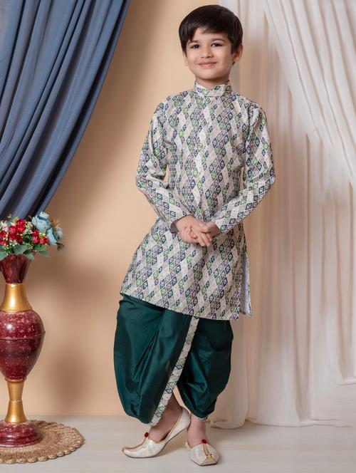 boys embroidered long sleeves dhoti kurta set - 21585503 - Very Small Image - 1