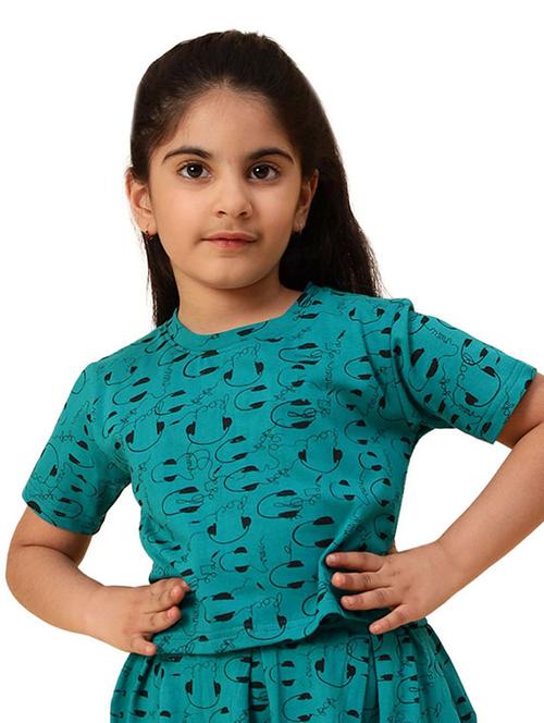 girls printed round neck top - 21585765 - Very Small Image - 1