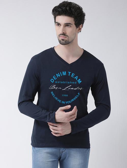 men v-neck front print t-shirt - 21586650 - Very Small Image - 1