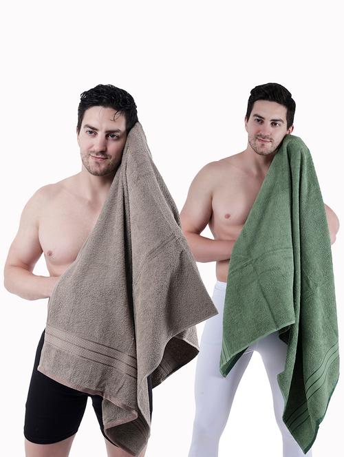 pack of 2 solid ultra-absorbent bath towel for men and women - 21589467 - Very Small Image - 1