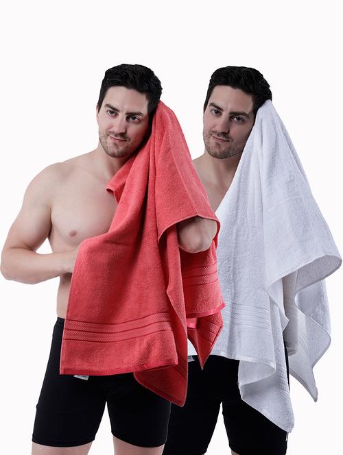 pack of 2 solid ultra-absorbent bath towel for men and women - 21589474 - Very Small Image - 1